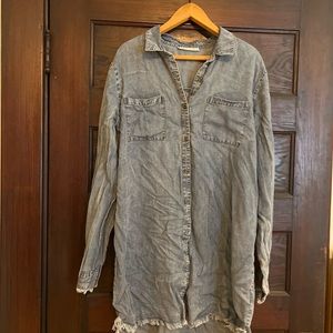 Tunic denim button up shirt/dress.